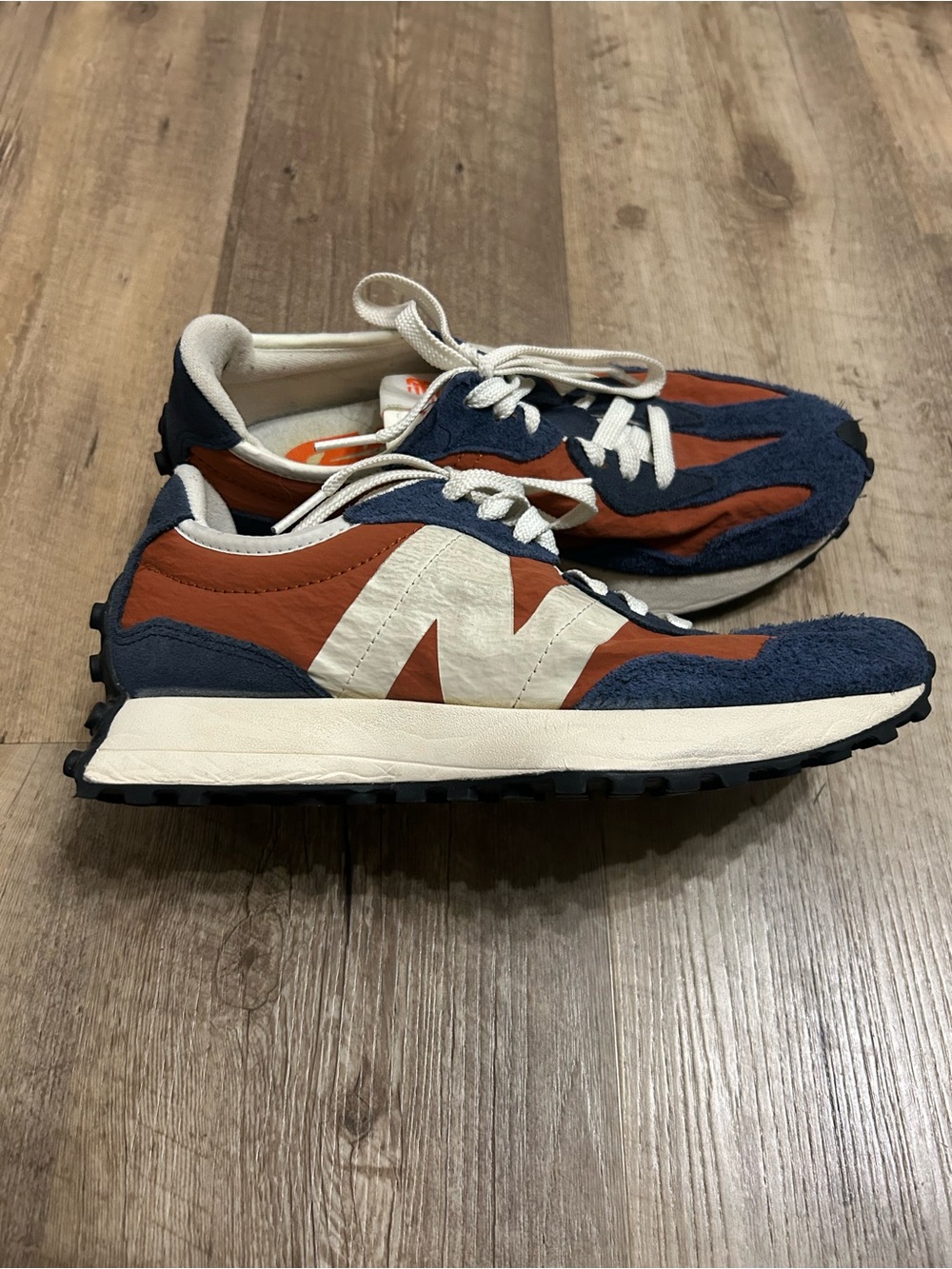 New Balance Men's Runner in Navy, Rust, and White